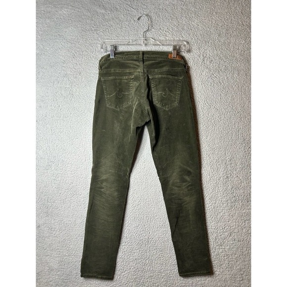 Adriano Goldschmied Corduroy Pants Womens 26R Green Stevie Slim Straight Ankle - Picture 2 of 13